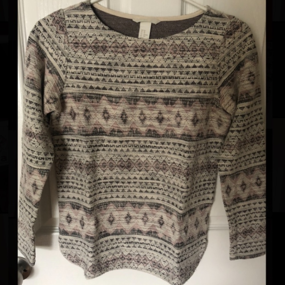 H&M Aztec Print Long Sleeve Top